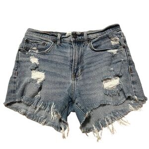 Abercrombie & Fitch distressed mid rise boyfriend denim cutoff short